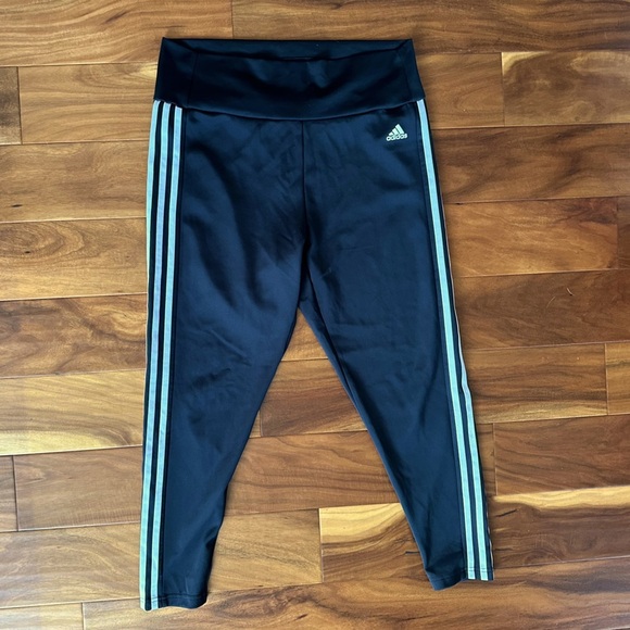 adidas Pants - Adidas AeroReady Black Leggings with White Side Stripes size XL